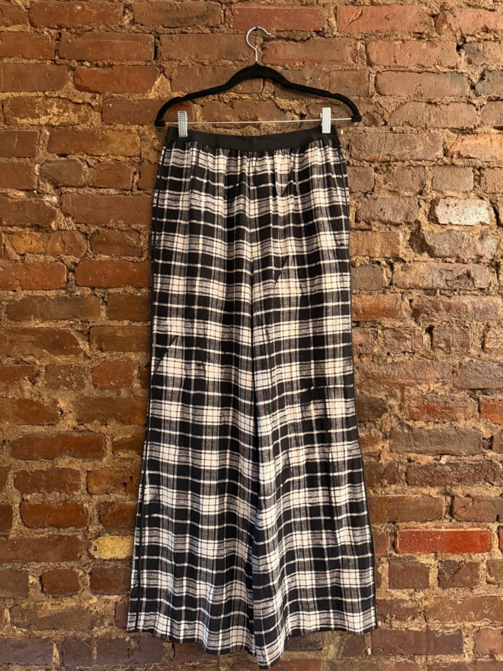 Marc Jacobs silk plaid chiffon wide leg pants